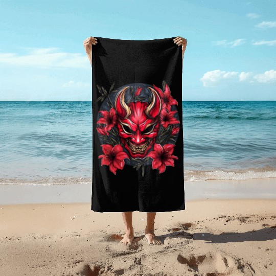 Hannya Red Lily Beach Towels
