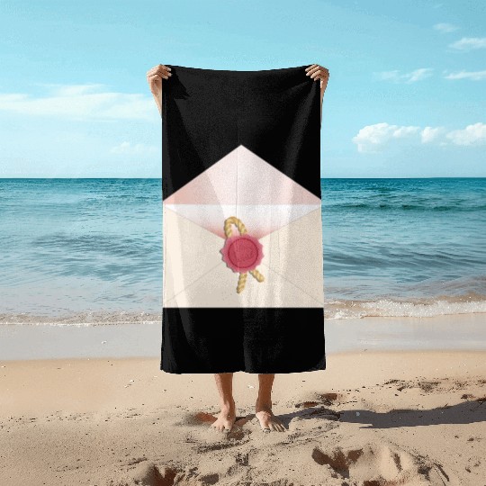 beautiful envelope with an elegant seal Beach Towels