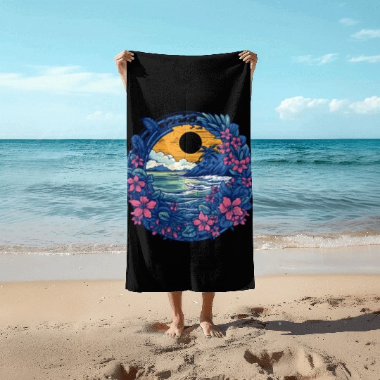 Flower Blossoms By Ocean Surfing Beach Towels