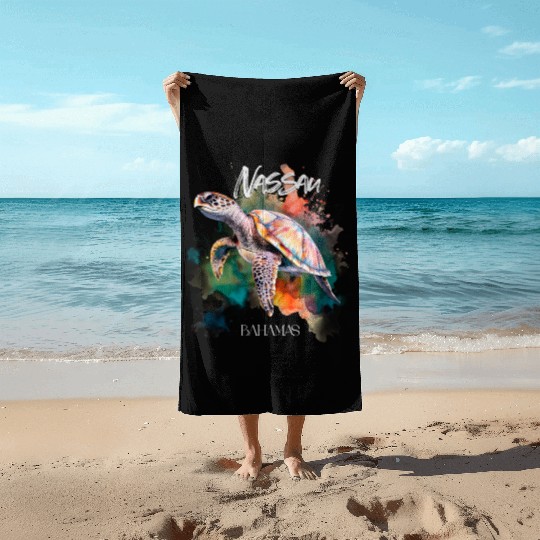 Bahamas Seat Turtle Bahamian Flag Beach Great Shar Beach Towels