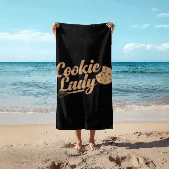 Cookie Lady Confectioner Cake Beach Towels