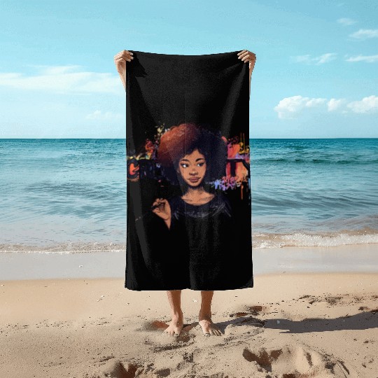 Creative Artist Portrait Beach Towels