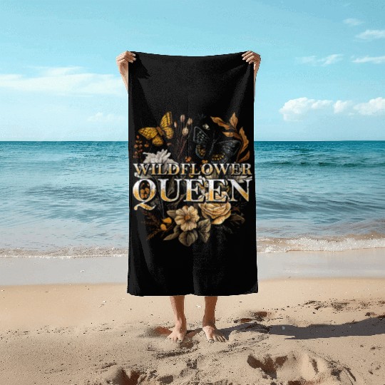 Wildflower Queen Floral Nature Butterfly Beach Towels