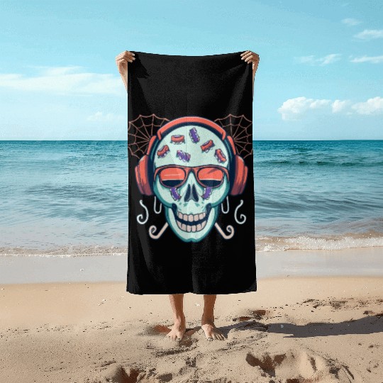 Skull Candy Halloween For Music Beach Towels
