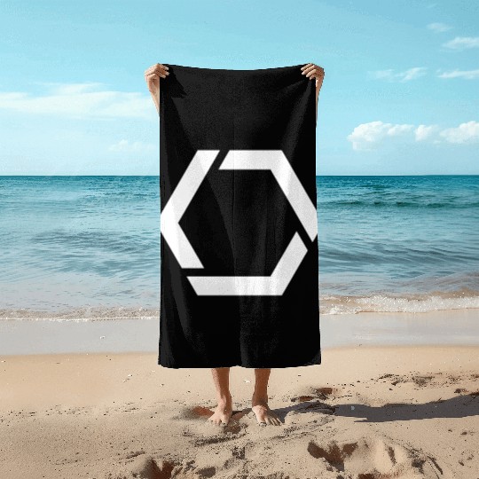 White Hexagon Shape Beach Towels