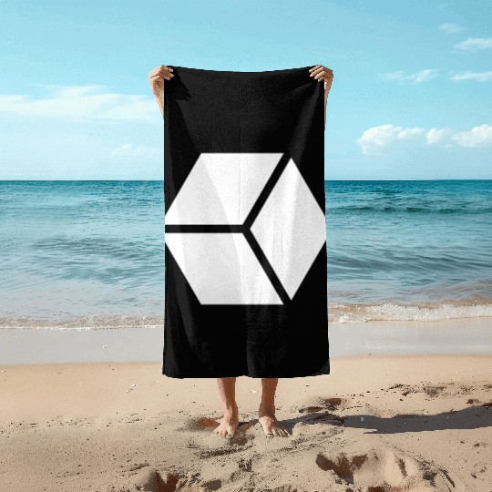 White Hexagon Shape Beach Towels