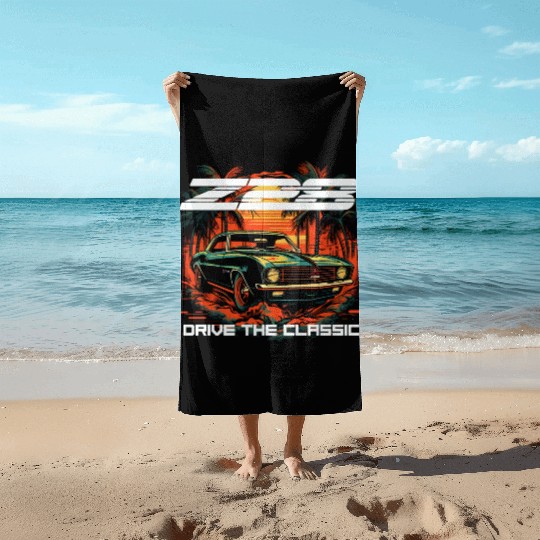 Sunset Camaro Z28 Beach Towels