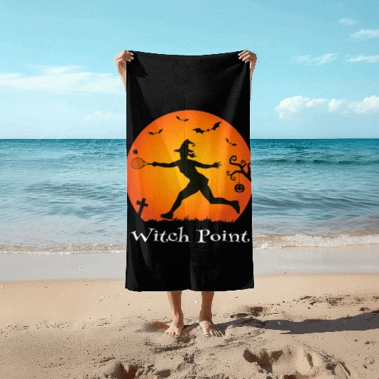 Tennis Halloween Witch Beach Towels