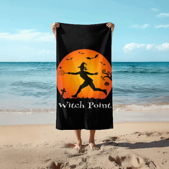 Tennis Halloween Witch Beach Towels