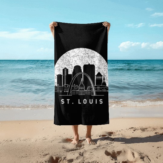 St. Louis Missouri Skyline Beach Towels