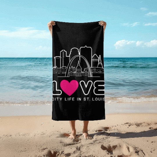 Love City Life in St. Louis Missouri Beach Towels