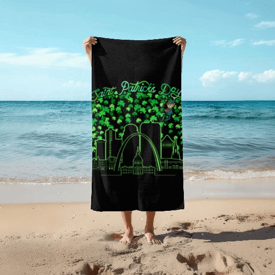 St. Louis Missouri Saint Patrick's Day Beach Towels