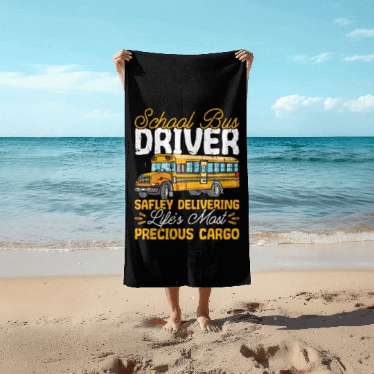 School Bus Adult Delivery Specialist Bus Driver Beach Towels