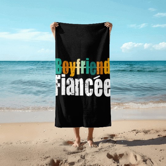 Couple Engagement Engaged Men Funny Fiancee Beach Towels