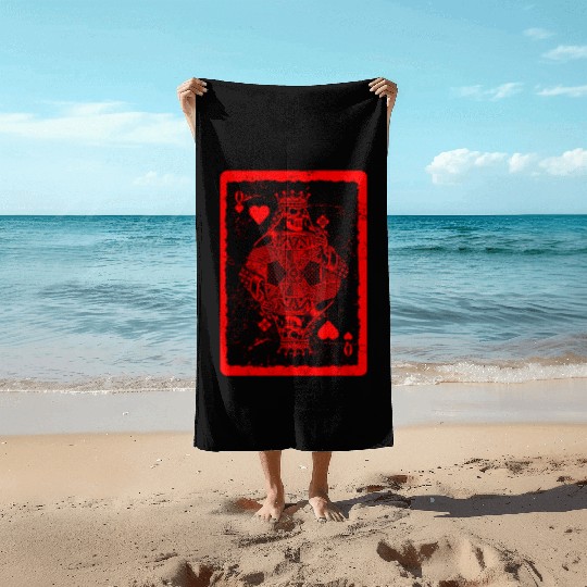 Jack of Hearts Gothic Card Games Halloween Beach Towels