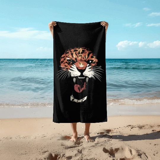 Angry Jaguar Zoologist Gift Beach Towels