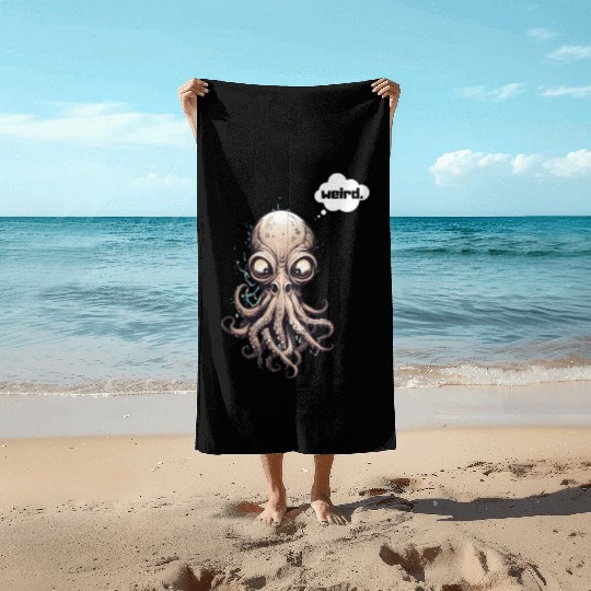 Octopus with nose - weird. Beach Towels