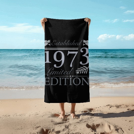Established 1973 50th Birthday Beach Towels
