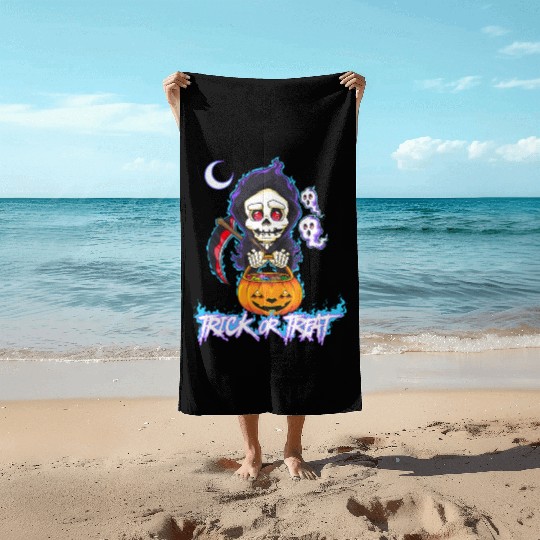 Trick or Treat Grim Reaper Beach Towels