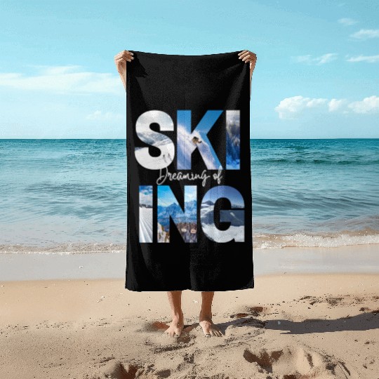 Deaming of Skiing Beach Towels
