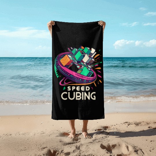 Funny Speed Cubing One Solution Math Lovers Beach Towels