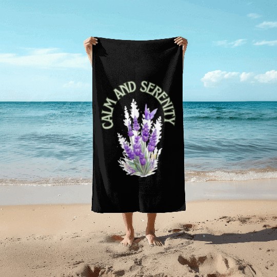 Calm And Serenity Beach Towels, lavender flower of calm