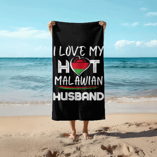 Funny Malawian Husband Proud Wife Beach Towels