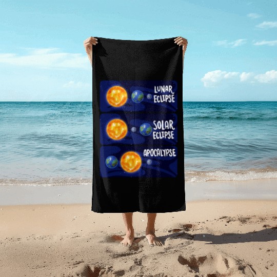 Lunar Eclipse Solar Apocalypse Astrology Science Beach Towels