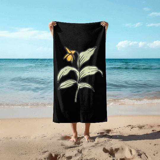 Yellow Orchid Plants Lover Gift Beach Towels