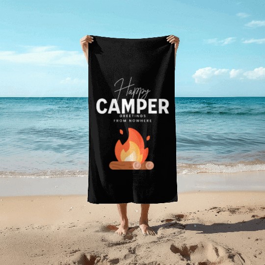 Happy Camper Beach Towels
