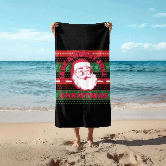 Have a Holly Jolly Christmas, vintage Beach Towels