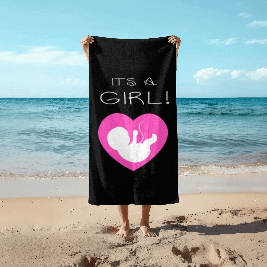 Its a girl thanksgiving Christmas Beach Towels