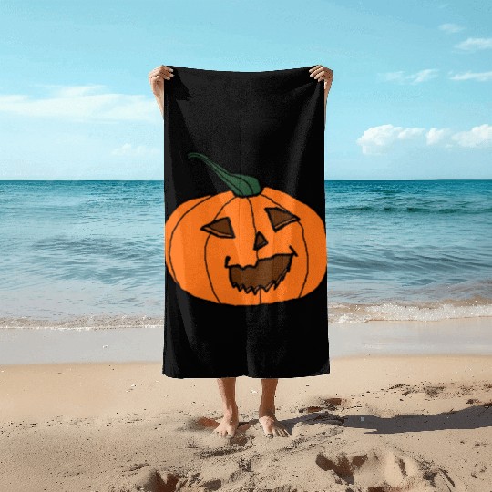 Halloween Pumpkin Jack o lantern 1 Beach Towels