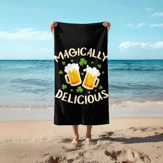 Magically Delicious Beer Drinking Irish Team St Beach Towels
