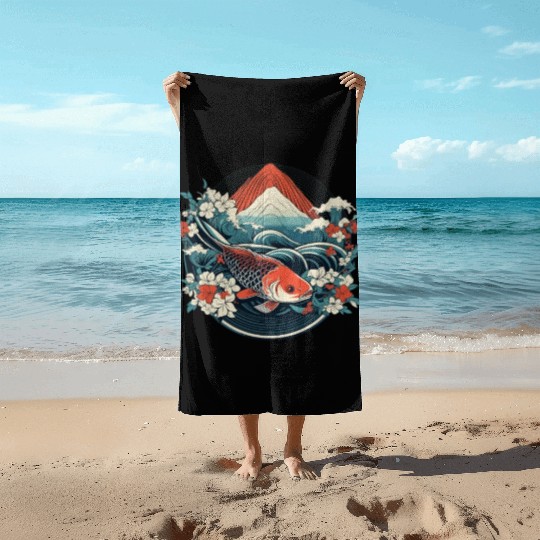 Koi Fish Koi Carp Japanese Koi Garden-Pond Koi Beach Towels