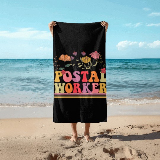 Postal worker flower Beach Towels