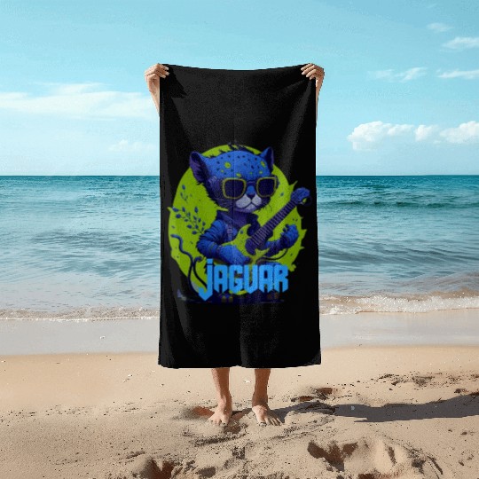 Baby Jaguar Guitar Beach Towels