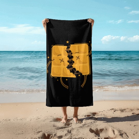 filled Waffle Dough Pastry Baker Snack Beach Towels
