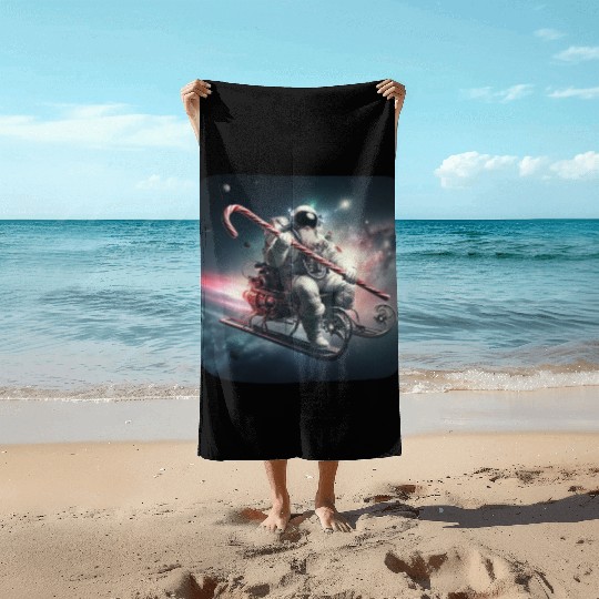 Future Santa Claus in Space Beach Towels
