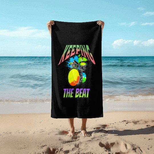 Keeping The Beat - Groove Locked In By The Drummer Beach Towels