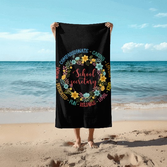 School secretary circle Beach Towels