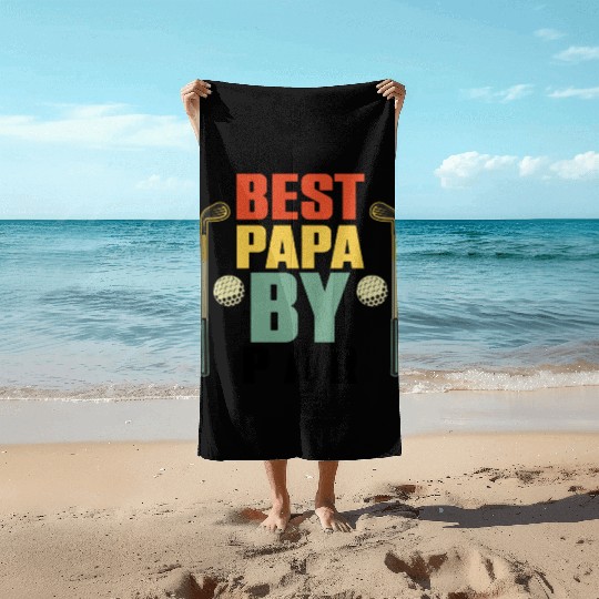 Funny Best Papa By Par Father s Day Golf Beach Towels