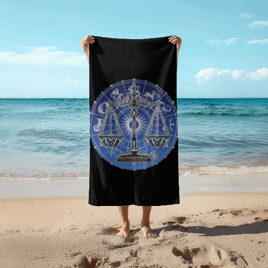Libra Zodiac star sign horoscope Astrology Beach Towels