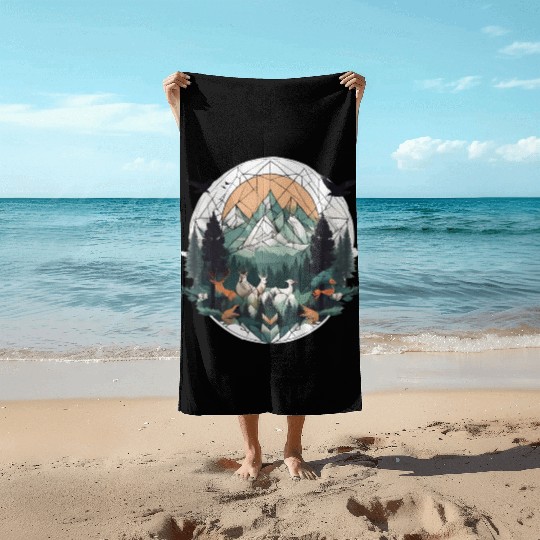 Geoforest Tapestry Beach Towels