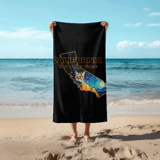 California Wildlife - mountain lion Beach Towels
