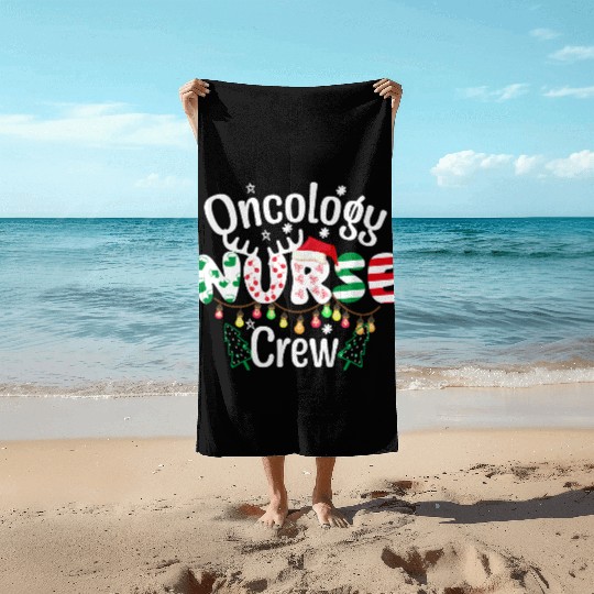One merry Oncology Nurse Christmas Beach Towels