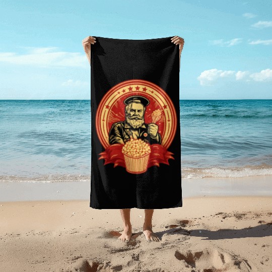 Popcorn Communist Propaganda #1 Beach Towels