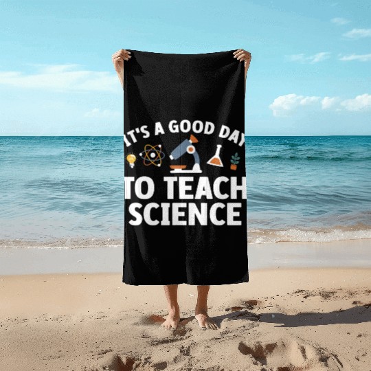 Funny Science Teacher Men Women Nerd Physics Teach Beach Towels