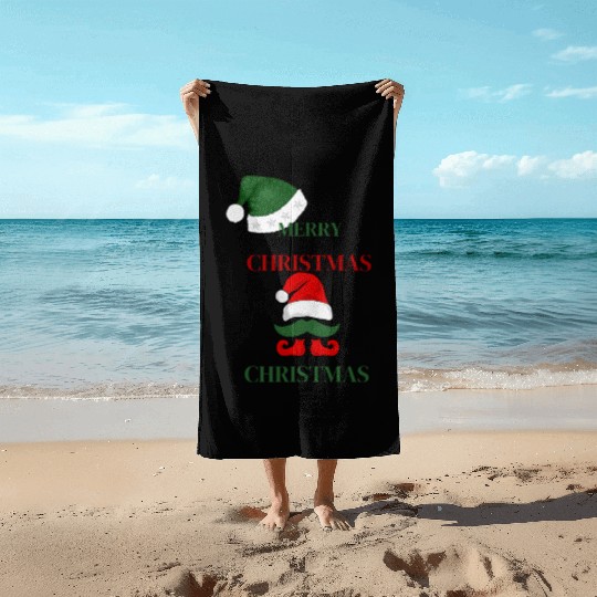 Elf Merry Christmas Beach Towels