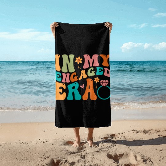 In My Engaged Era Fiance Engagement Future Bride M Beach Towels